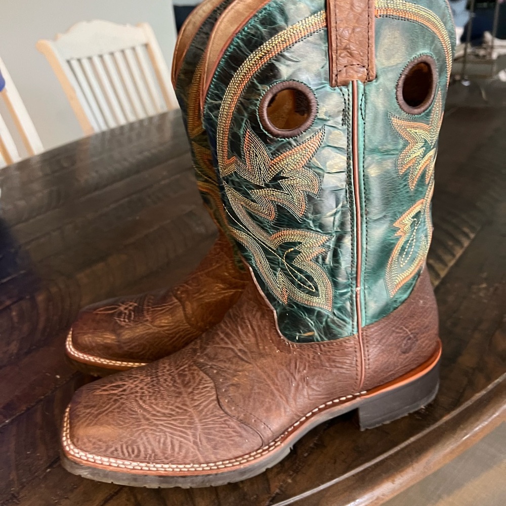 Double H Brown and Green Men's Western Boots